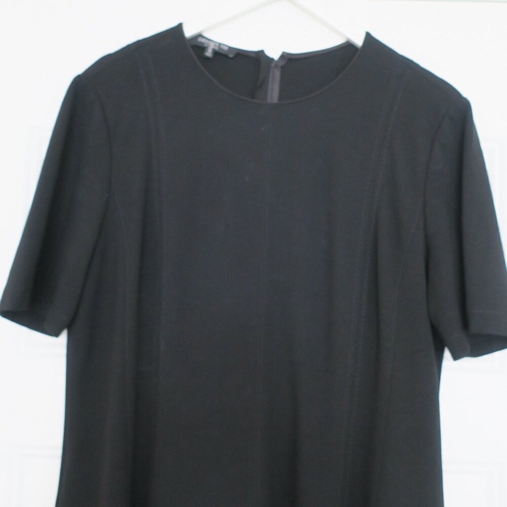 Lafayette Black ponte knit dress with stitching detail